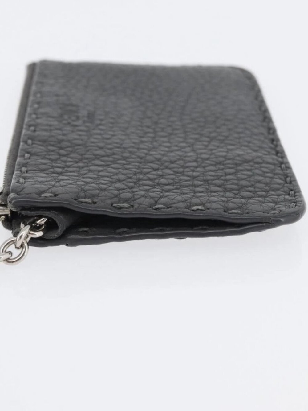 FENDI Coin Purse Leather Gray Silver - Picture 6 of 16